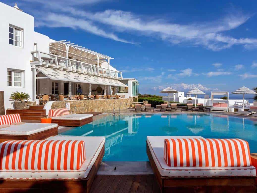 Morning hotel photo good example - Archipelagos Hotel Mykonos Greece swimming pool