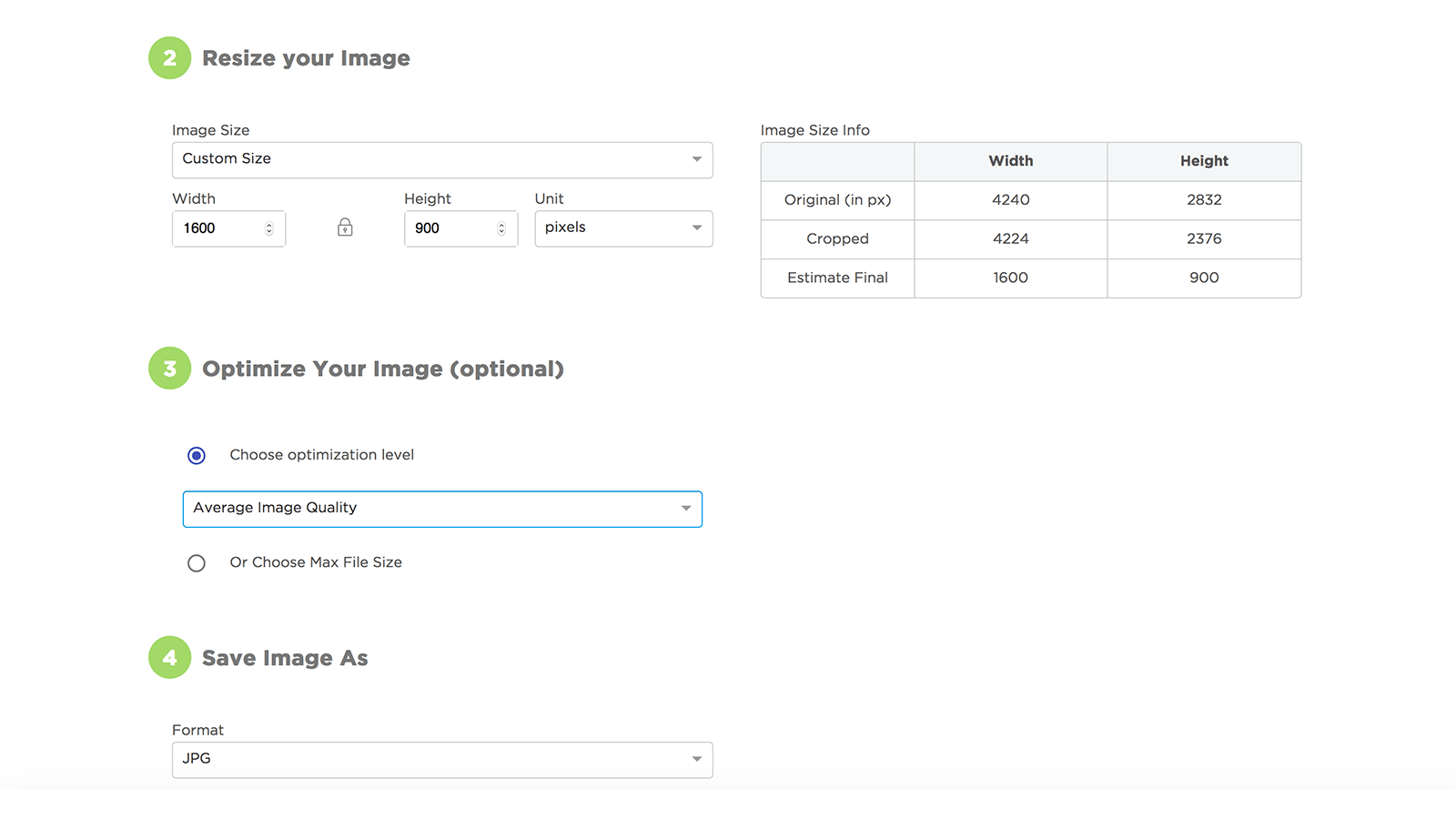 Screenshot - resize optimize and export in Image Resize